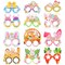 36 Pcs Happy Easter Party Paper Glasses Frame Bulk 7 Inch Easter Glasses Bunny Ears Chick Eggs Decoration Photo Booth Props Basket Stuffers for Adult Eyeglasses Party Favor